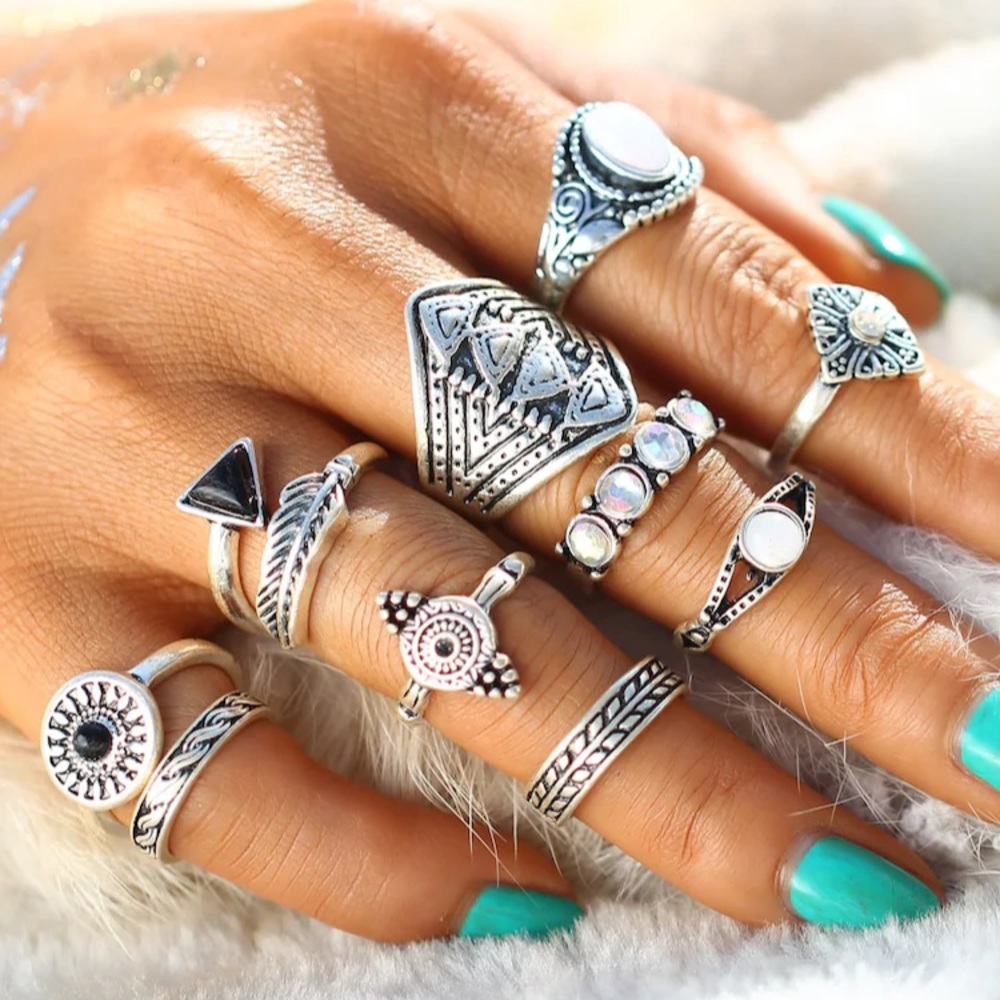 ✨10 pcs of rings Geometric design ◾️🔹▫️
